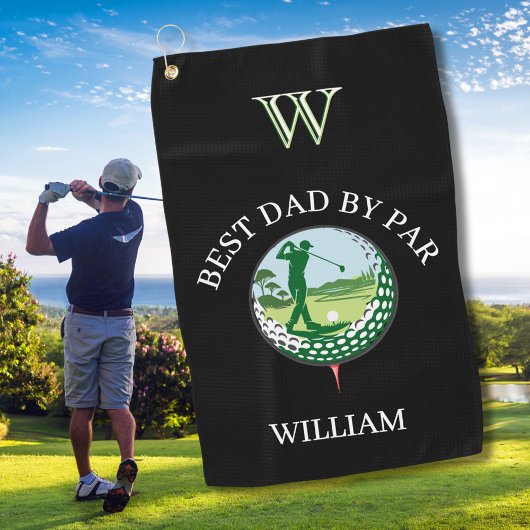 2 BESTER VATER NACH PAR NAME CUSTOM MONOGRAM GOLFHANDTUCH
