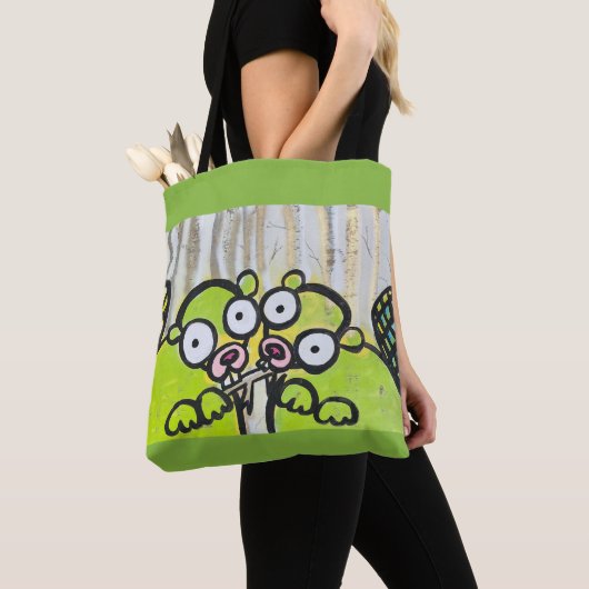 2 Biber Grüne Tragetasche Tasche (Von Nahem)