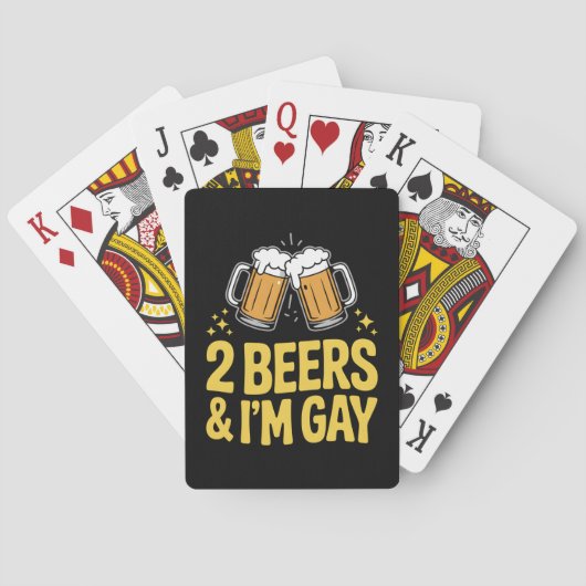 2 Biere & ich bin Gay Funny LGBTQ Pride Ally Rainb Spielkarten (Rückseite)