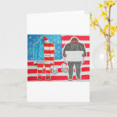 2 Big Foo A, Text & Flag auf U.S.A.Flag, Karte (Gelbe Blume)