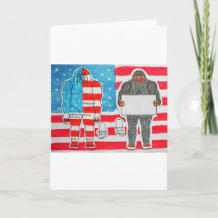 2 Big Foo A, Text & Flag auf U.S.A.Flag, Karte