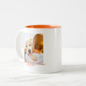 2 Bildvorlage Doppelseitige Liebe Text Orange Zweifarbige Tasse (Vorderseite Links)