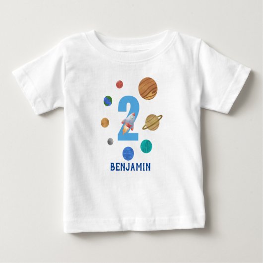 2. Birthday Solar System Planet Baby T-shirt (Vorderseite)