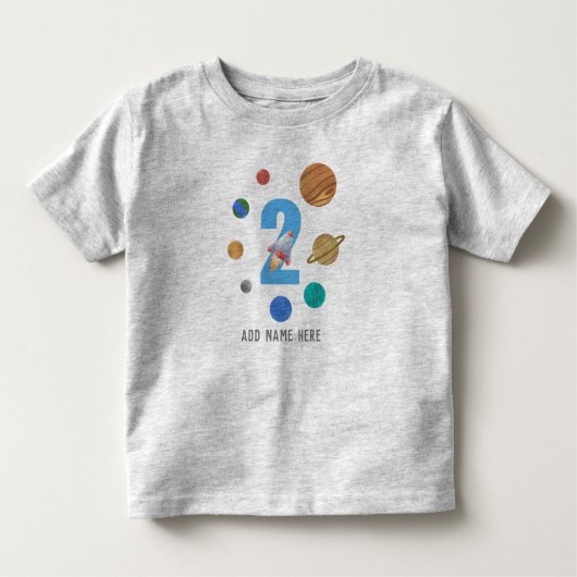 2. Birthday Solar System Planet Kleinkind T-shirt (Vorderseite)