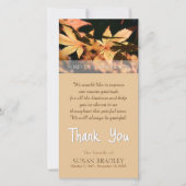 2 Blätter im Herbst Beileid Vielen Dank Dankeskarte (Vorderseite)