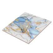 (2)Blau und Goldmarmor, flüssig Fliese (Seite)