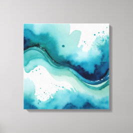 2. Blaue Aquarellblau-Splash-Kunst Leinwanddruck