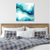 2. Blaue Aquarellblau-Splash-Kunst Leinwanddruck (Insitu (Schlafzimmer))