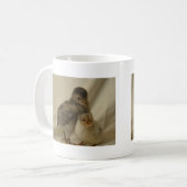 2 Blaue/graue Hähne Kaffeetasse (Vorderseite Links)