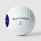 2-blaue Initialen Vertikal Mit Monogramm Moderne Golfball (Logo)