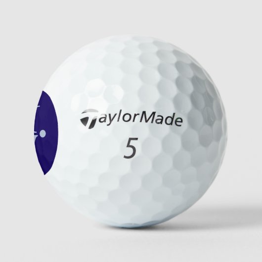 2-blaue Initialen Vertikal Mit Monogramm Moderne Golfball (Logo)