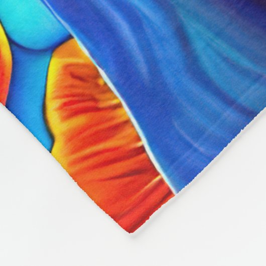 2 blaue Katzen-Abbildung Fleecedecke (Ecke)