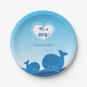 2 Blauwal Baby Shower Party Teller