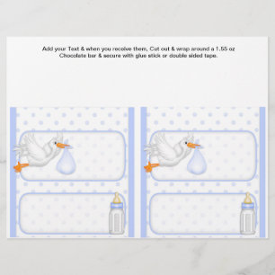 2 Blue Baby Dusche Gefallen für Custom Candy Bar W