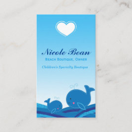 2 Blue Whales Children's Boutique Business Card Visitenkarte