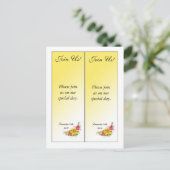 2 Blume Bouquet Save the Date Lesezeichen Ankündigungspostkarte (Stehend Vorderseite)