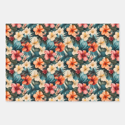 #2 Blumenmuster Geschenkpapier Set (Vorderseite 3)