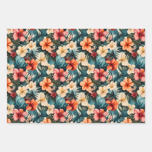 #2 Blumenmuster Geschenkpapier Set (Vorderseite 2)