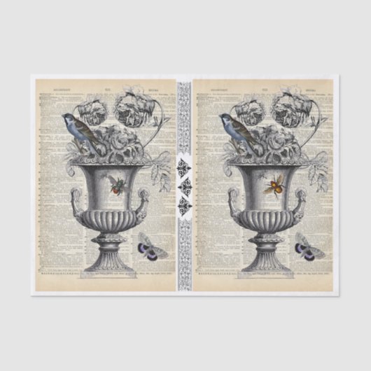 2 Blumenstäube auf einem Blatt Decoupage Tissue Pa Seidenpapier (Vorderseite)