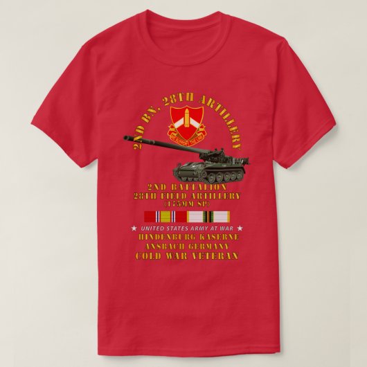 2. Bn 28. Artillerie 175mm Hindenburg Ansbach Ger T-Shirt (Design vorne)