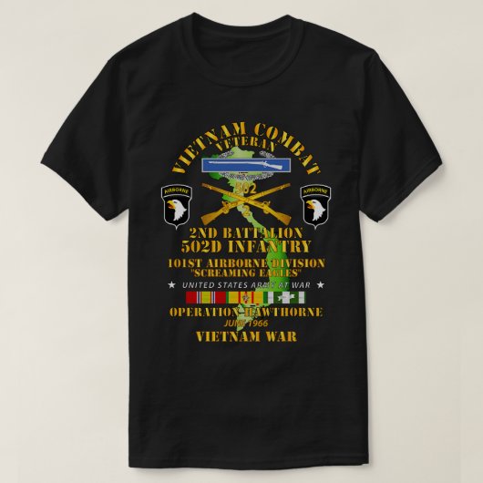 2. Bn 502. Infanterie 101. ABN Operation Hawthorn T-Shirt (Design vorne)