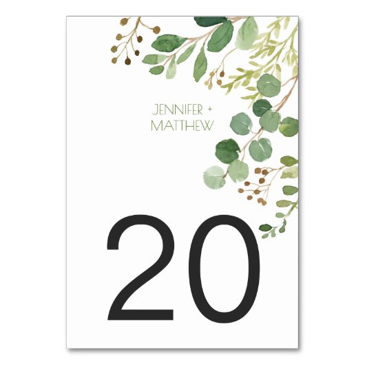 #2 Botanischer Traum Rustikale Grüntafeln Tischnummer (Rückseite)