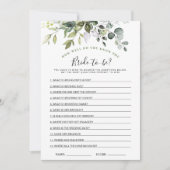 2 Brautparty Games Elegante Eukalyptus Card Einladung (Vorderseite)