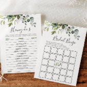 2 Brautparty Games Elegante Eukalyptus Card Einladung