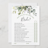 2 Brautparty Games Elegante Eukalyptus Card Einladung (Rückseite)