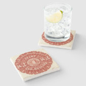 2 $ Briefmarke der Bier-Einnahmen Steinuntersetzer (Seitenansicht)