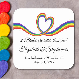 2 Brücken sind besser als eine lesbische Bachelore Quadratischer Aufkleber