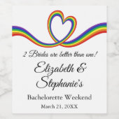 2 Brücken sind besser als eine lesbische Bachelore Weinetikett (Einzelnes Label)