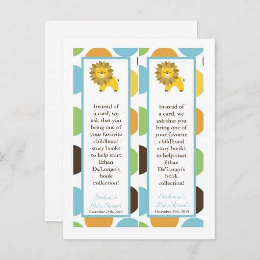 2 Buch Jungle King Lion Safari Zoo Tier Einladungspostkarte (Vorne/Hinten)