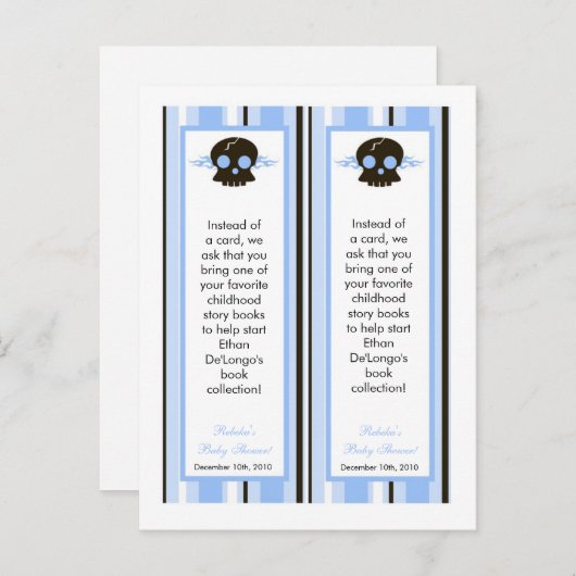 2 Buch Marks Boy Blue Punk Rocker Skull Crossbones Einladungspostkarte (Vorne/Hinten)