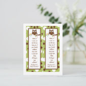 2 Buch Marks Forest Friends Owl Einladungspostkarte (Stehend Vorderseite)