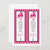 2 Buch Marks Pink Poodle Paris Eiffel Tower Einladungspostkarte (Vorne/Hinten)