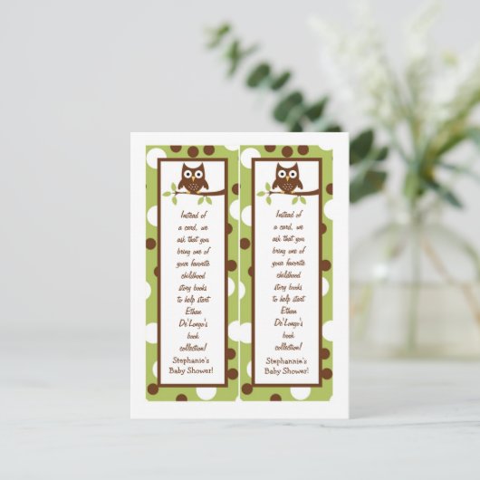 2 Buch Marks Woodland Friends Owl Einladungspostkarte (Stehend Vorderseite)