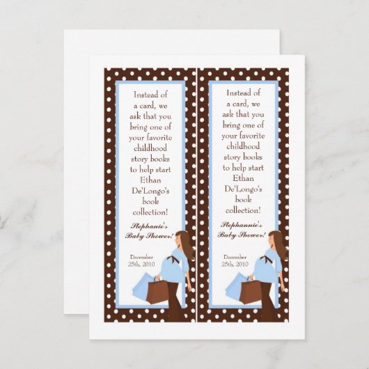 2 Buchmarken Blue Mod Mama Polka Dots Einladungspostkarte (Vorne/Hinten)