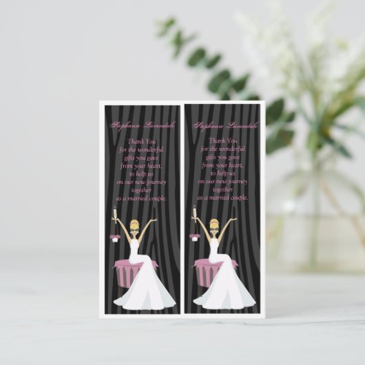 2 Buchmarken Bride Zebra Print Postkarte (Stehend Vorderseite)