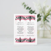 2 Buchmarken Girly Butterfly Zebra Print Pattern Einladungspostkarte (Stehend Vorderseite)