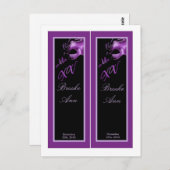 2 Buchmarken Mis XV Lila Lilac Black Party Postkarte (Vorne/Hinten)