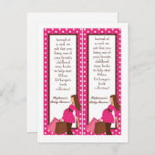 2 Buchmarken Rosa Mod Mama Polka Dots Einladungspostkarte (Vorne/Hinten)