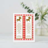 2 Buchmarken Rote Stalltiere Einladungspostkarte (Stehend Vorderseite)