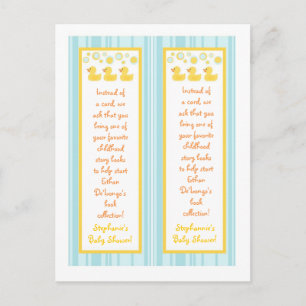 2 Buchmarken Rubber Ducky Bubbles Einladungspostkarte