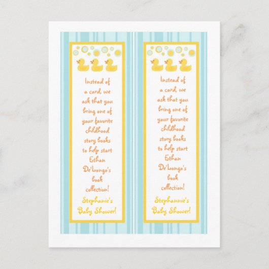 2 Buchmarken Rubber Ducky Bubbles Einladungspostkarte (Vorderseite)