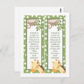 2 Buchmarken Safari Jungle Giraffe Monkey Green Postkarte (Vorne/Hinten)