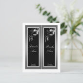 2 Buchmarken Sweet 16 Silver Black Party Einladungspostkarte (Stehend Vorderseite)