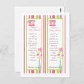 2 Buchmarken Tee Party Rosa Pastell Blume Postkarte (Vorne/Hinten)