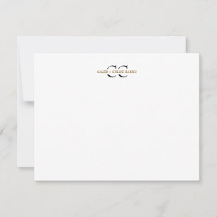 2-Buchstaben-Monogramm-Paar-Initialen-Hochzeit-Bra Mitteilungskarte