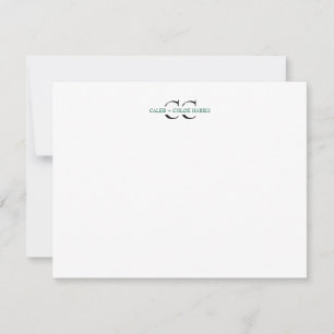 2-Buchstaben-Monogramm-Paar-Initialen-Hochzeit-Grü Mitteilungskarte